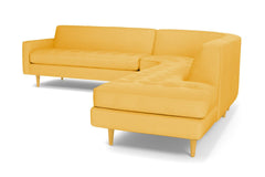 Monroe 3pc Velvet Sectional Sofa :: Leg Finish: Natural / Configuration: RAF - Chaise on the Right