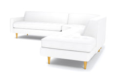 Monroe 3pc Velvet Sectional Sofa :: Leg Finish: Natural / Configuration: RAF - Chaise on the Right