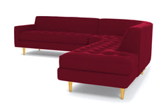 Monroe 3pc Velvet Sectional Sofa :: Leg Finish: Natural / Configuration: RAF - Chaise on the Right