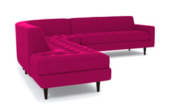 Monroe 3pc Velvet Sectional Sofa :: Leg Finish: Espresso / Configuration: LAF - Chaise on the Left