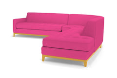 Monroe Drive 3pc Sleeper Sectional :: Leg Finish: Natural / Configuration: RAF - Chaise on the Right / Sleeper Option: Deluxe Innerspring Mattress
