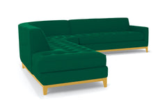 Monroe Drive 3pc Sleeper Sectional :: Leg Finish: Natural / Configuration: LAF - Chaise on the Left / Sleeper Option: Memory Foam Mattress