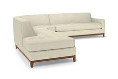 Monroe Drive 3pc Sleeper Sectional :: Leg Finish: Pecan / Configuration: LAF - Chaise on the Left / Sleeper Option: Memory Foam Mattress