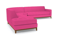 Monroe Drive 3pc Sleeper Sectional :: Leg Finish: Pecan / Configuration: LAF - Chaise on the Left / Sleeper Option: Memory Foam Mattress