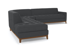 Monroe Drive 3pc Sleeper Sectional :: Leg Finish: Pecan / Configuration: LAF - Chaise on the Left / Sleeper Option: Memory Foam Mattress