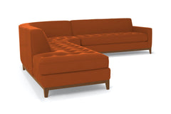 Monroe Drive 3pc Sleeper Sectional :: Leg Finish: Pecan / Configuration: LAF - Chaise on the Left / Sleeper Option: Memory Foam Mattress