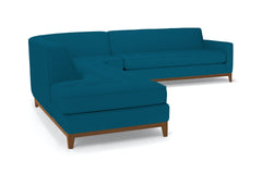 Monroe Drive 3pc Sleeper Sectional :: Leg Finish: Pecan / Configuration: LAF - Chaise on the Left / Sleeper Option: Memory Foam Mattress