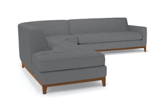 Monroe Drive 3pc Sleeper Sectional :: Leg Finish: Pecan / Configuration: LAF - Chaise on the Left / Sleeper Option: Memory Foam Mattress