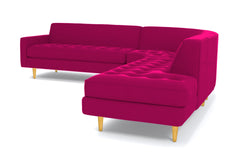 Monroe 3pc Velvet Sectional Sofa :: Leg Finish: Natural / Configuration: RAF - Chaise on the Right