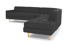 Monroe 3pc Velvet Sectional Sofa :: Leg Finish: Natural / Configuration: RAF - Chaise on the Right