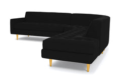 Monroe 3pc Velvet Sectional Sofa :: Leg Finish: Natural / Configuration: RAF - Chaise on the Right
