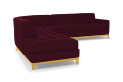 Monroe Drive 3pc Sleeper Sectional :: Leg Finish: Natural / Configuration: LAF - Chaise on the Left / Sleeper Option: Memory Foam Mattress