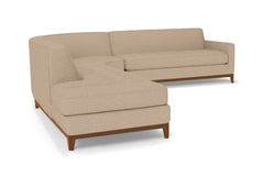 Monroe Drive 3pc Sleeper Sectional :: Leg Finish: Pecan / Configuration: LAF - Chaise on the Left / Sleeper Option: Memory Foam Mattress