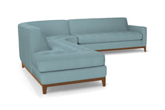 Monroe Drive 3pc Sleeper Sectional :: Leg Finish: Pecan / Configuration: LAF - Chaise on the Left / Sleeper Option: Memory Foam Mattress