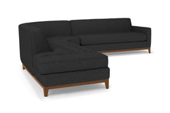 Monroe Drive 3pc Sleeper Sectional :: Leg Finish: Pecan / Configuration: LAF - Chaise on the Left / Sleeper Option: Memory Foam Mattress