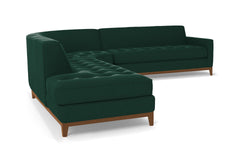 Monroe Drive 3pc Sleeper Sectional :: Leg Finish: Pecan / Configuration: LAF - Chaise on the Left / Sleeper Option: Memory Foam Mattress