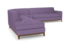 Monroe Drive 3pc Sleeper Sectional :: Leg Finish: Pecan / Configuration: LAF - Chaise on the Left / Sleeper Option: Memory Foam Mattress