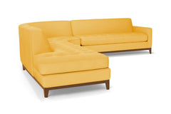 Monroe Drive 3pc Sleeper Sectional :: Leg Finish: Pecan / Configuration: LAF - Chaise on the Left / Sleeper Option: Memory Foam Mattress