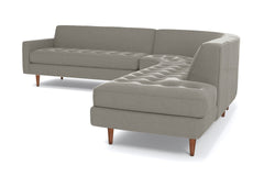 Monroe 3pc Velvet Sectional Sofa :: Leg Finish: Pecan / Configuration: RAF - Chaise on the Right