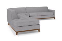 Monroe Drive 3pc Sleeper Sectional :: Leg Finish: Pecan / Configuration: LAF - Chaise on the Left / Sleeper Option: Memory Foam Mattress
