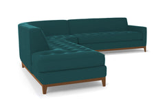 Monroe Drive 3pc Sleeper Sectional :: Leg Finish: Pecan / Configuration: LAF - Chaise on the Left / Sleeper Option: Memory Foam Mattress