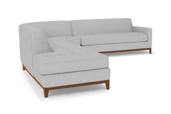 Monroe Drive 3pc Sleeper Sectional :: Leg Finish: Pecan / Configuration: LAF - Chaise on the Left / Sleeper Option: Memory Foam Mattress