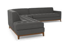 Monroe Drive 3pc Sleeper Sectional :: Leg Finish: Pecan / Configuration: LAF - Chaise on the Left / Sleeper Option: Memory Foam Mattress
