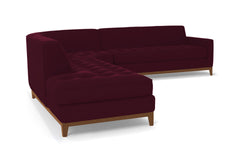 Monroe Drive 3pc Sleeper Sectional :: Leg Finish: Pecan / Configuration: LAF - Chaise on the Left / Sleeper Option: Memory Foam Mattress