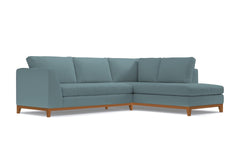 Mulholland Drive 2pc Velvet Sleeper Sectional :: Leg Finish: Pecan / Configuration: RAF - Chaise on the Right / Sleeper Option: Deluxe Innerspring Mattress