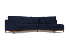 Mulholland Drive 2pc Velvet Sleeper Sectional :: Leg Finish: Pecan / Configuration: RAF - Chaise on the Right / Sleeper Option: Deluxe Innerspring Mattress