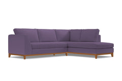 Mulholland Drive 2pc Velvet Sleeper Sectional :: Leg Finish: Pecan / Configuration: RAF - Chaise on the Right / Sleeper Option: Deluxe Innerspring Mattress