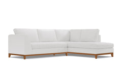 Mulholland Drive 2pc Velvet Sleeper Sectional :: Leg Finish: Pecan / Configuration: RAF - Chaise on the Right / Sleeper Option: Deluxe Innerspring Mattress
