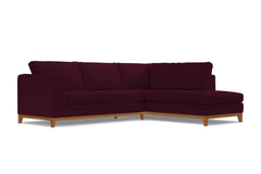 Mulholland Drive 2pc Velvet Sleeper Sectional :: Leg Finish: Pecan / Configuration: RAF - Chaise on the Right / Sleeper Option: Deluxe Innerspring Mattress