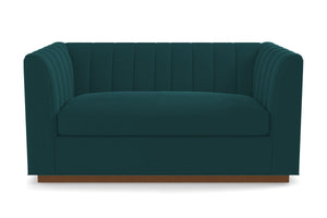 Nora Twin Size Sleeper Sofa :: Leg Finish: Pecan / Sleeper Option: Deluxe Innerspring Mattress