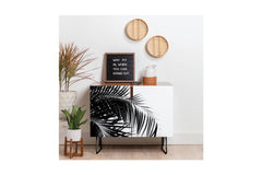 Palm Leaves Black White Vibes Credenza by Anitas Bellas Artwork