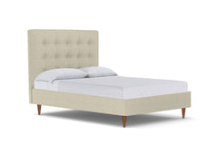 Palmer Drive Upholstered Bed :: Leg Finish: Pecan / Size: Queen