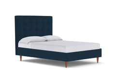 Palmer Drive Upholstered Bed :: Leg Finish: Pecan / Size: Queen