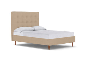 Palmer Drive Upholstered Bed :: Leg Finish: Pecan / Size: Queen