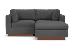Taylor Plush 3pc Modular Reversible Chaise Sofa :: Leg Finish: Pecan