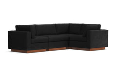 Taylor Plush 4pc Modular L-Sectional Sofa :: Leg Finish: Pecan