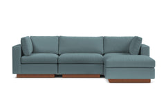 Taylor Plush 4pc Modular Chaise Sectional Sofa :: Leg Finish: Pecan