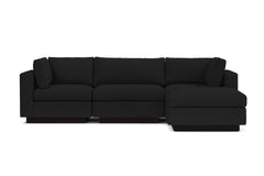 Taylor Plush 4pc Modular Chaise Sectional Sofa :: Leg Finish: Espresso