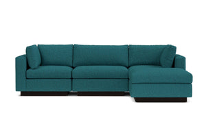 Taylor Plush 4pc Modular Chaise Sectional Sofa :: Leg Finish: Espresso