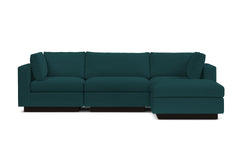 Taylor Plush 4pc Modular Chaise Sectional Sofa :: Leg Finish: Espresso