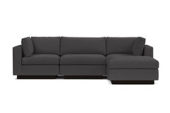 Taylor Plush 4pc Modular Chaise Sectional Sofa :: Leg Finish: Espresso