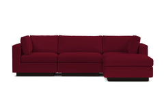Taylor Plush 4pc Modular Chaise Sectional Sofa :: Leg Finish: Espresso