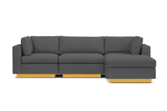 Taylor Plush 4pc Modular Chaise Sectional Sofa :: Leg Finish: Natural