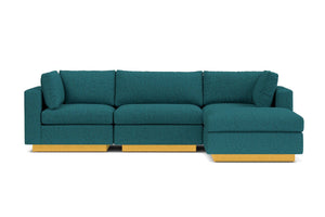 Taylor Plush 4pc Modular Chaise Sectional Sofa :: Leg Finish: Natural