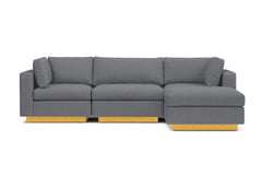 Taylor Plush 4pc Modular Chaise Sectional Sofa :: Leg Finish: Natural