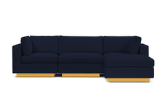 Taylor Plush 4pc Modular Chaise Sectional Sofa :: Leg Finish: Natural